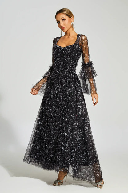 Becky Black Mesh Maxi Dress