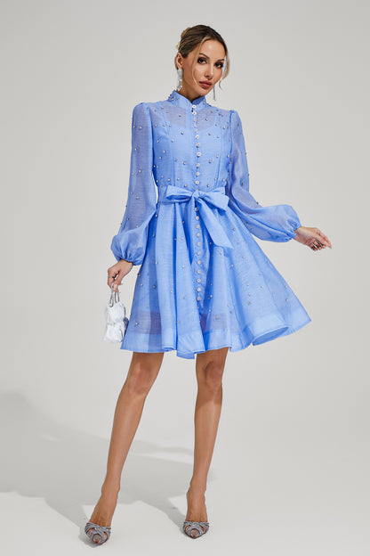 Bentham Blue Diamond Embellished Mini Dress