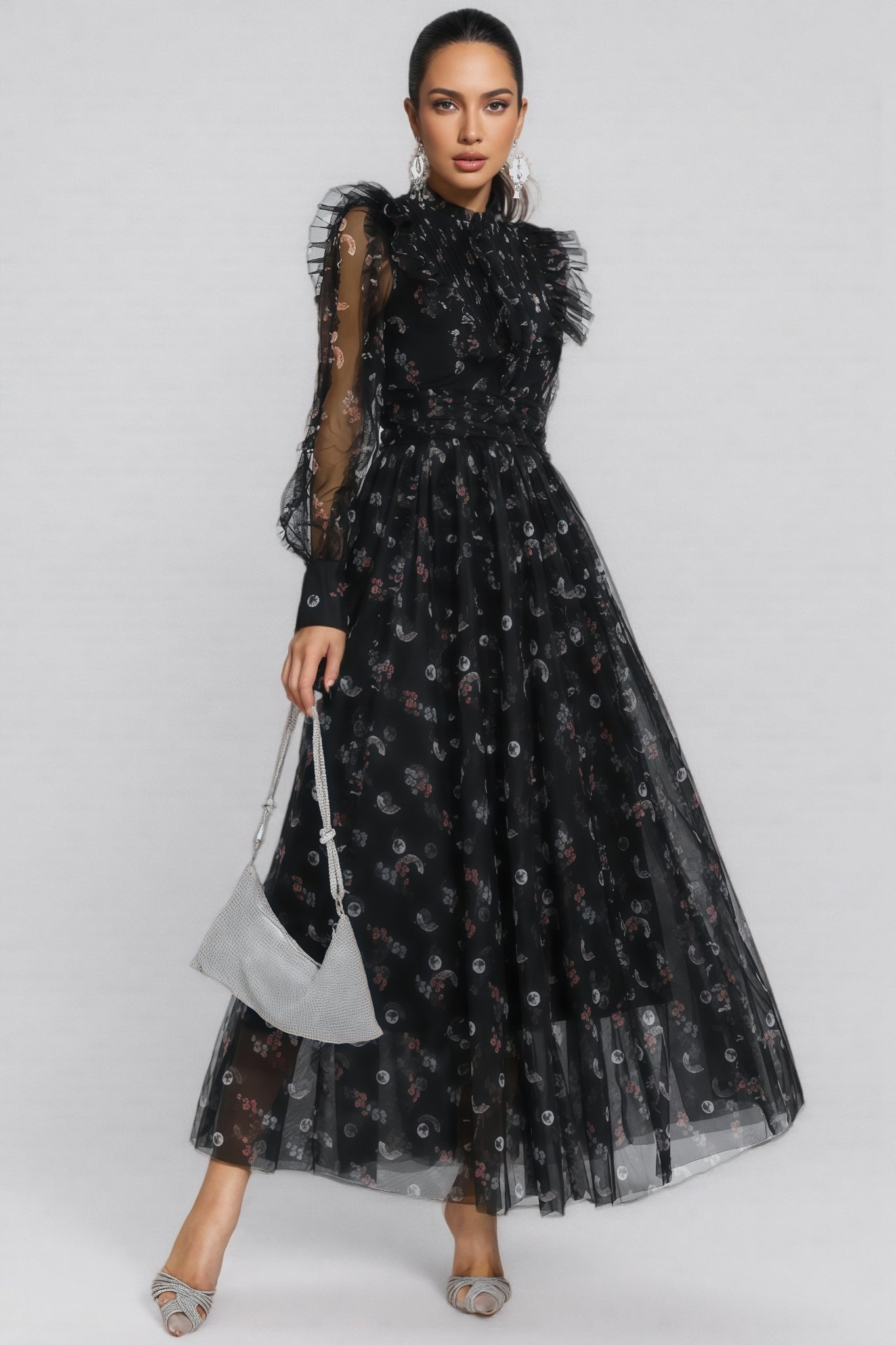 Cadence Black Long Sleeve Maxi Dress