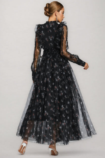 Cadence Black Long Sleeve Maxi Dress