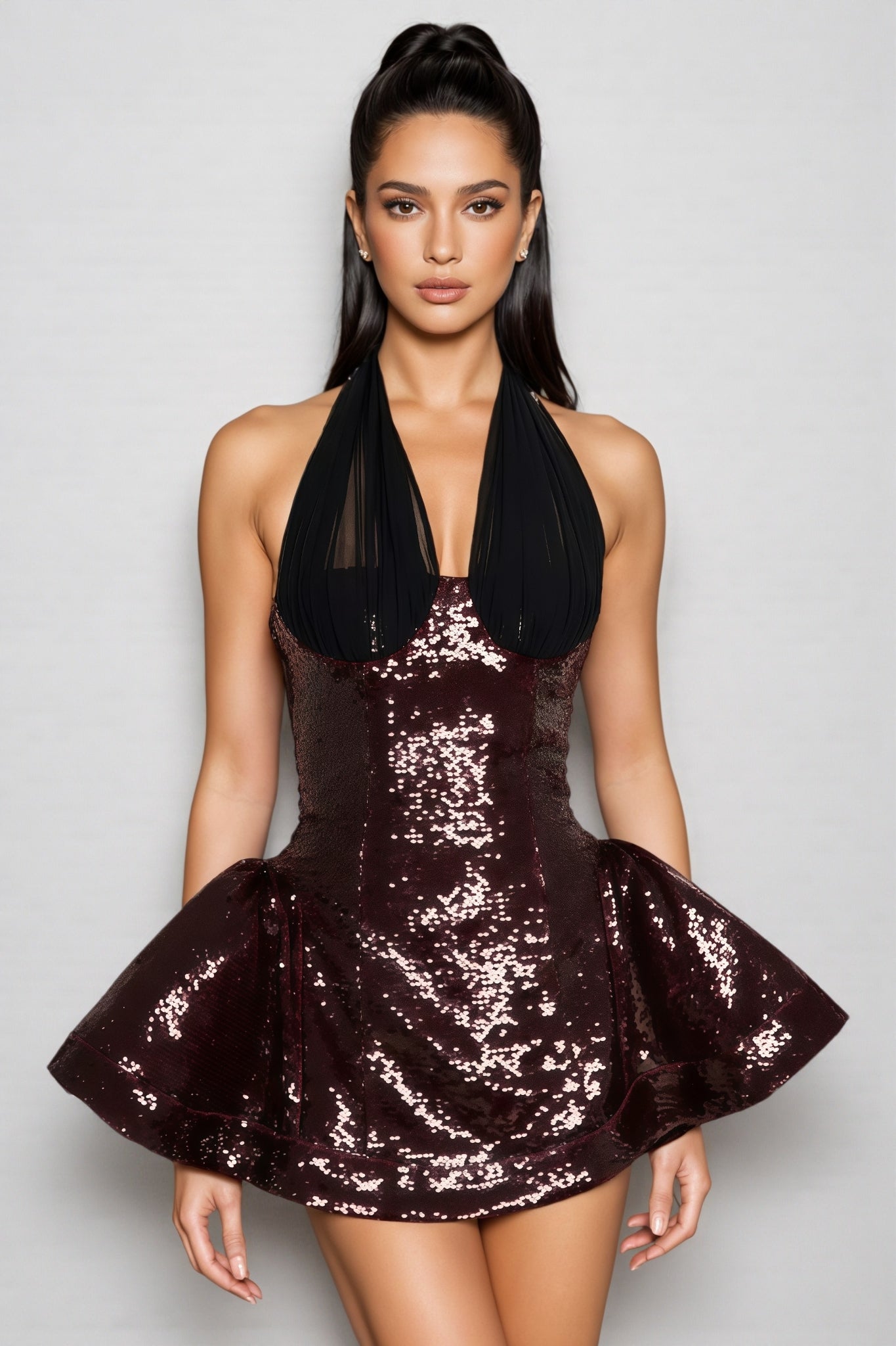 Nyrixd Sequin Mesh Mini Dress