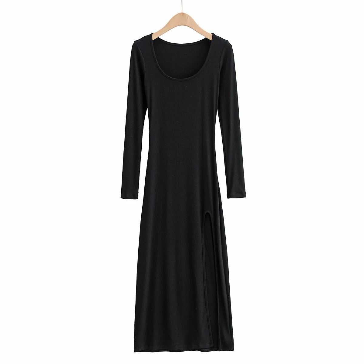 Round Neck Waist Traf Midi Dresses