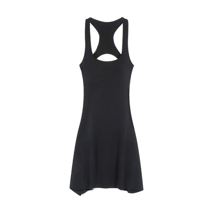 Black Backless Dresses for ’s Summer Spicy Girl Slim Sleeveless Mini Dress Skinny Elastic Sundress Sporty Y2k Clothes