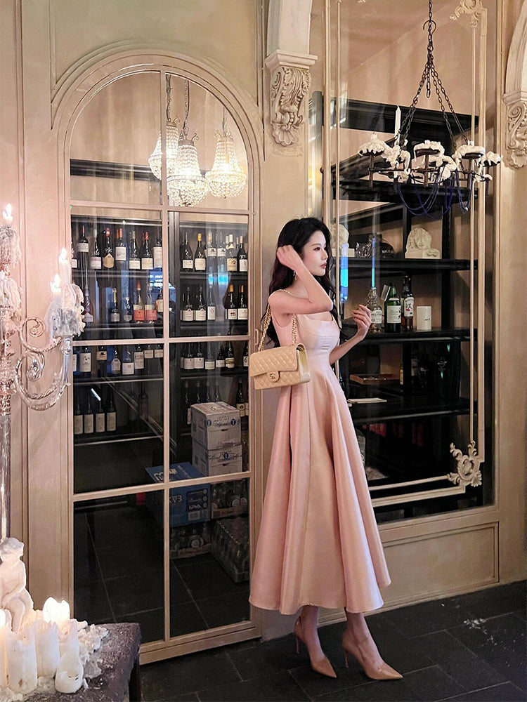 Blush Pink Maxi Dress High-class Birthday & Formal Look
