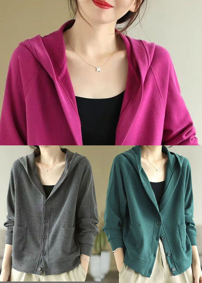 Rose Hooded Cotton Coats Spring Tj018