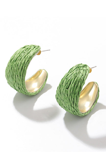 Raffia Handwoven Earrings