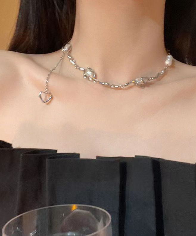 Stering Silver Alloy Pearl Necklace