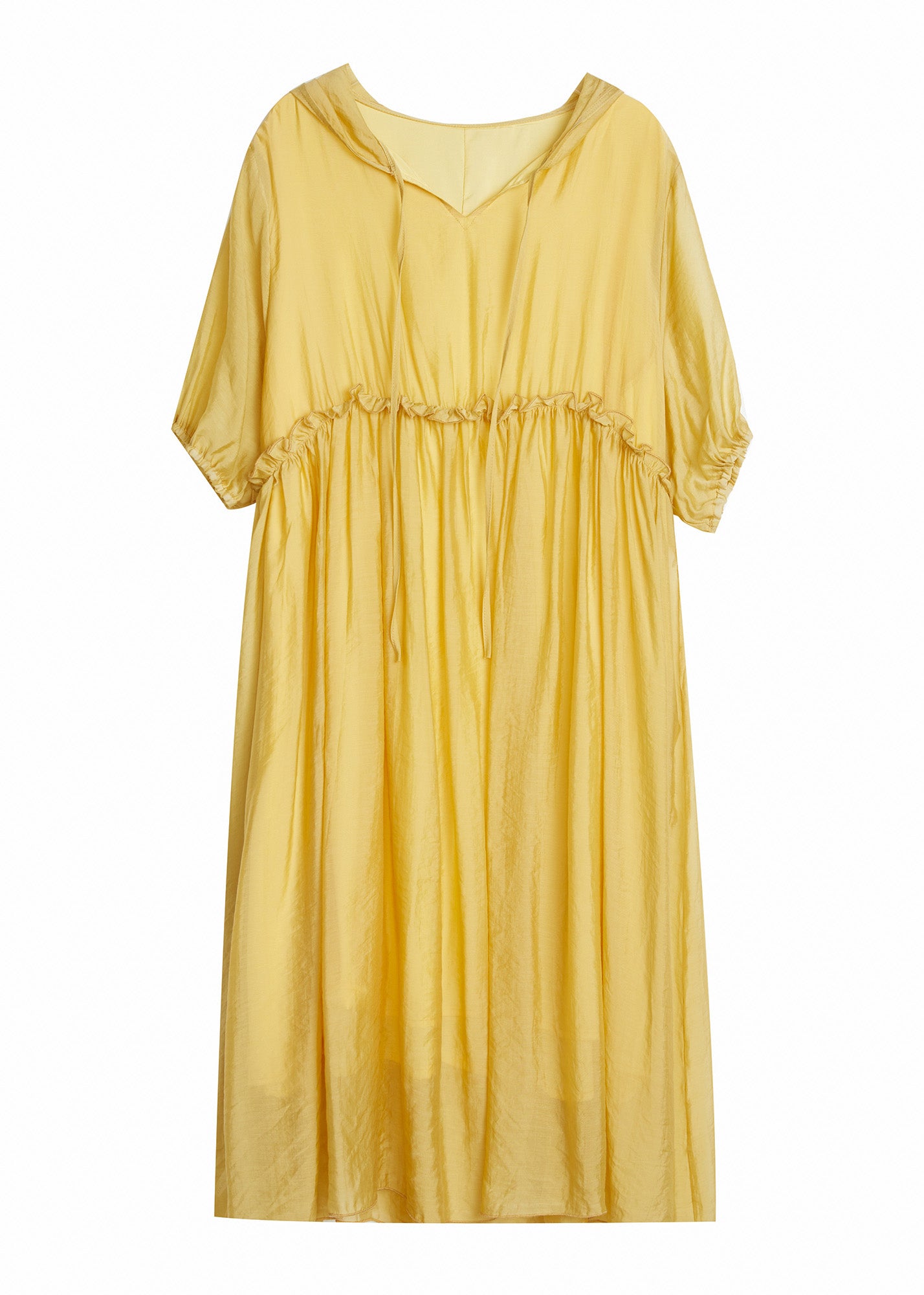 Yellow V Neck Patchwork Maxi Dress Summer Ly0667