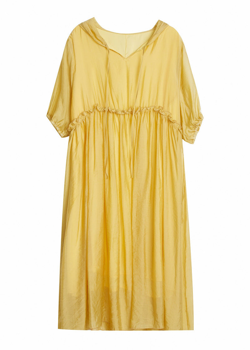 Yellow V Neck Patchwork Maxi Dress Summer Ac2091
