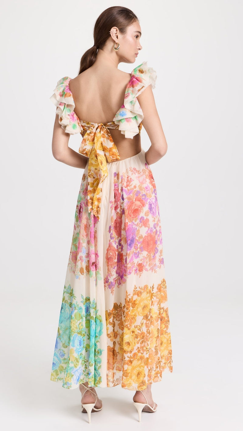 Maya | Blossom Ruffle Midi Dress