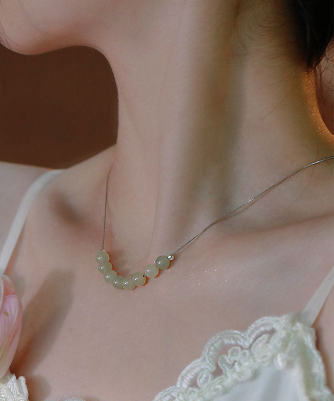 Cyan Jade Gratuated Bead Necklace