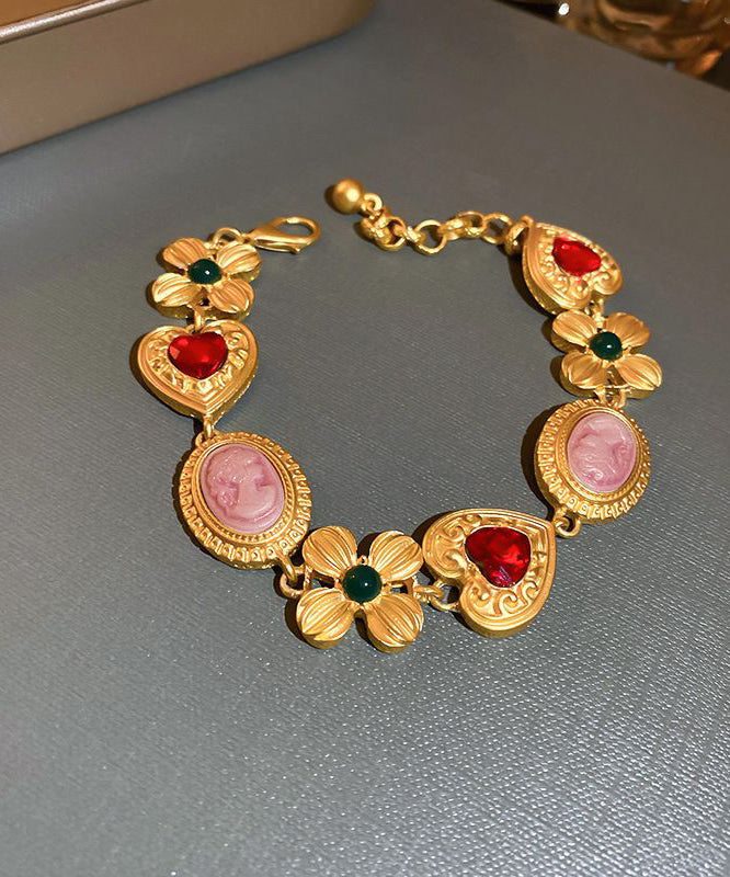 Gold Alloy Zircon Love Princess Necklace