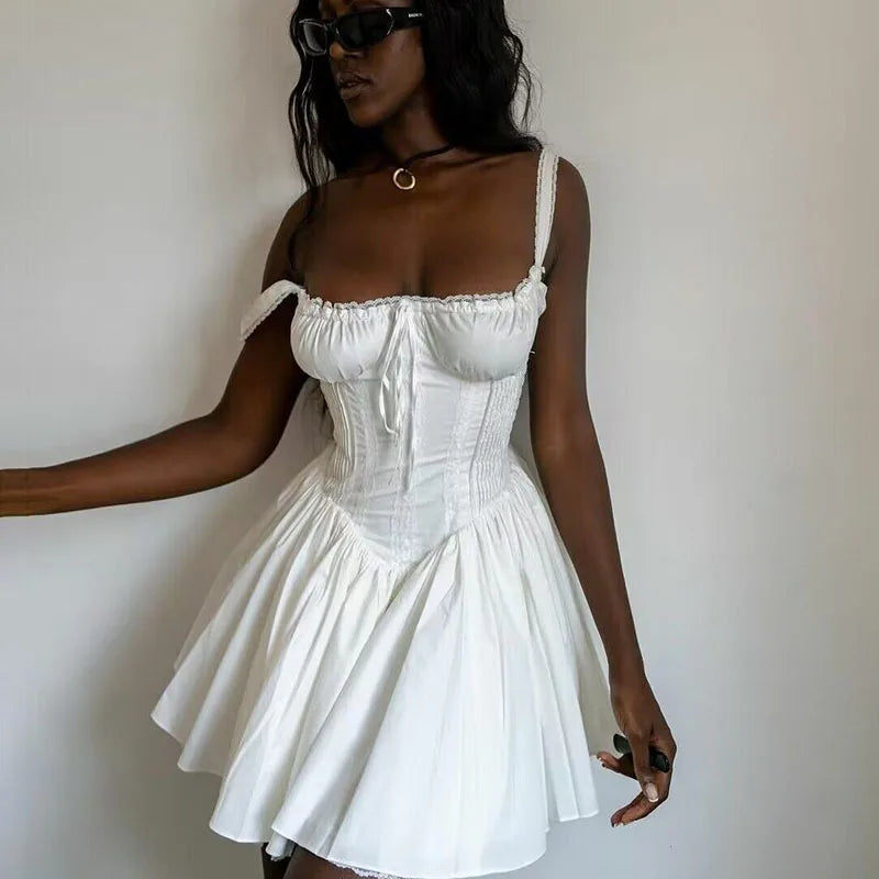 Inspired Corset Mini Dress Straps Summer Dresses Party Dress