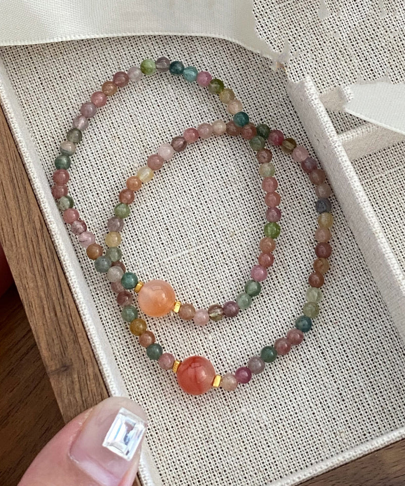 Rainbow Hand Woven Beading Chain Bracelet Gh1073