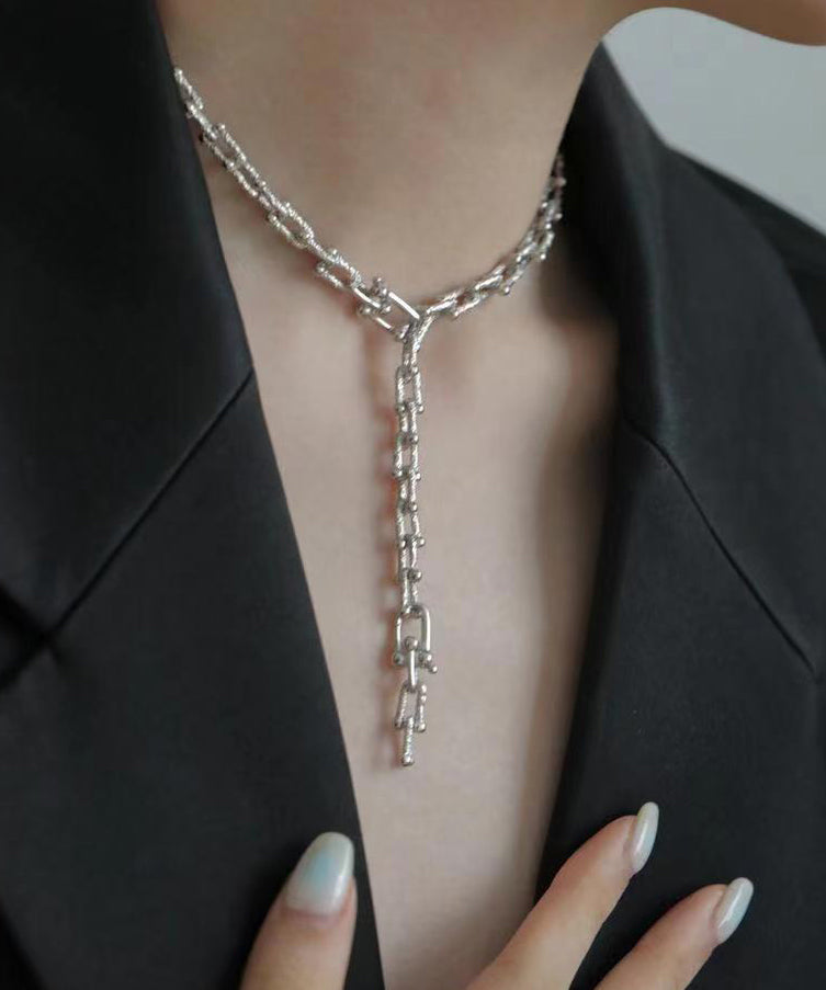 Silk Sterling Silver Chain Pendant Necklace Gh1030
