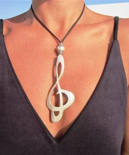 Silver Alloy Leather Pearl European American Pendant Necklace