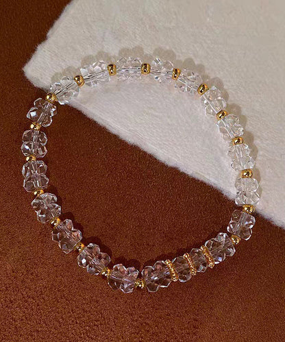 White Crystal Elastic Rope Alloy Bracelet