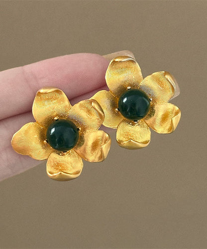 Boutique Gold Sterling Silver Overgild Resin Stud Earrings