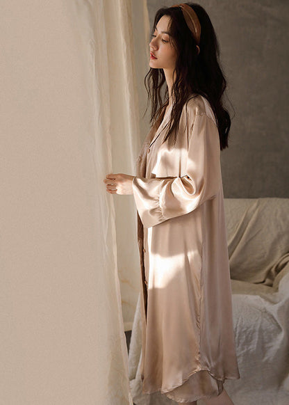 Boutique Pink Patchwork Button Ice Silk Maxi Dress Spring Ly1904