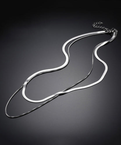 Boutique Silk Stainless Steel Two Piece Set Necklace Mm085