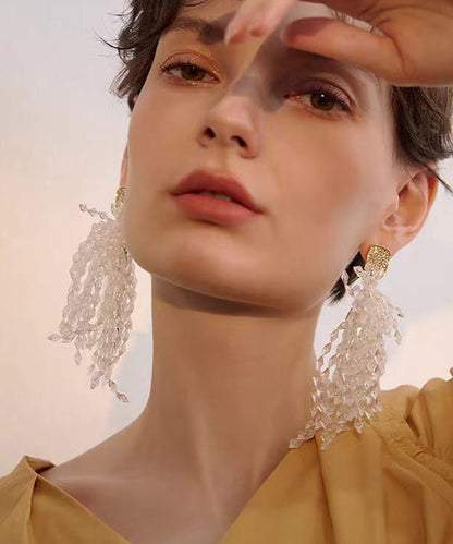 Boutique Tassel Crystal Zircon Stud Earrings