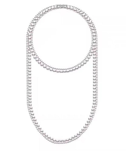 Brief White Handmade Pearl Beading Gratuated Bead Necklace Ii016