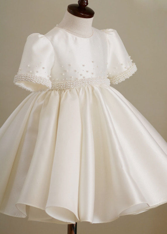 Brief White Nail Bead Maxi Dress Summer Ys014