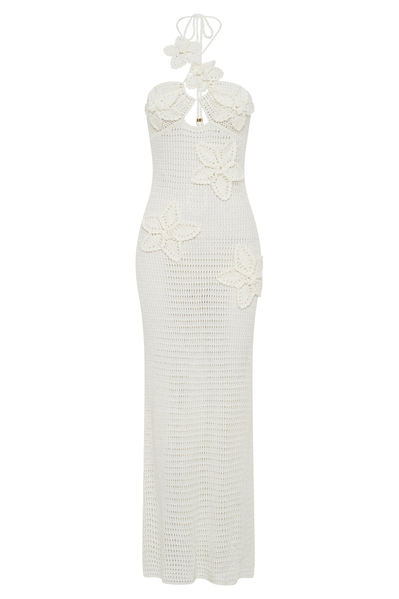 Beverly Appliqué Crochet Maxi Dress