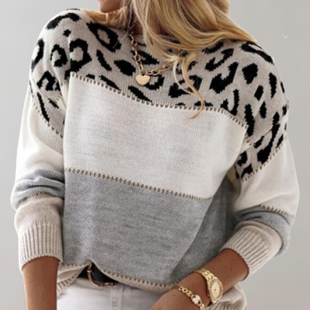 Laura - Sweater With Leopard Design
