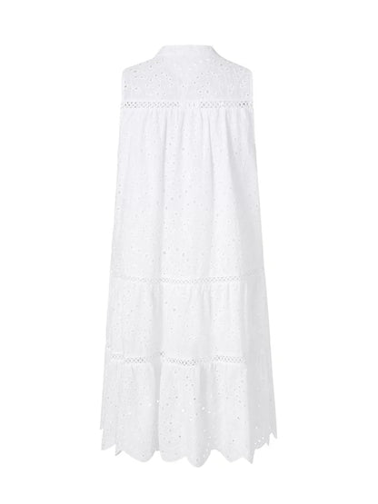 Plain Lace Hollow Out Party Mini Dresses