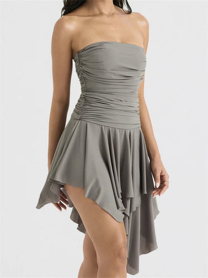 Y2k Off Shoulder Summer Irregular Hem Mini Dresses