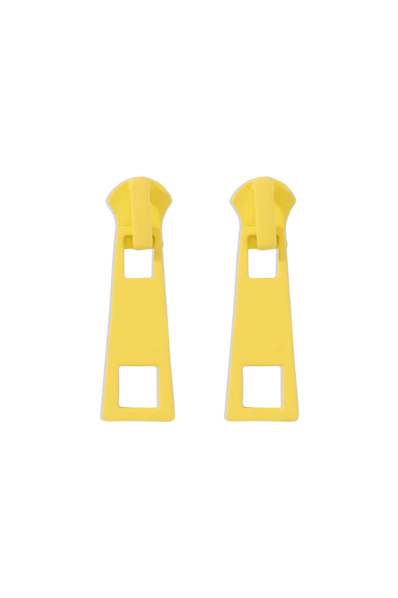 Candy Color Metal Zipper Earrings