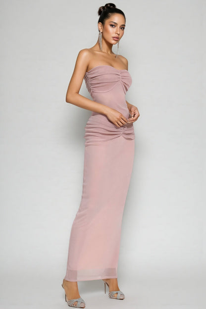 Alicg Pink Off Shoulder Maxi Dress