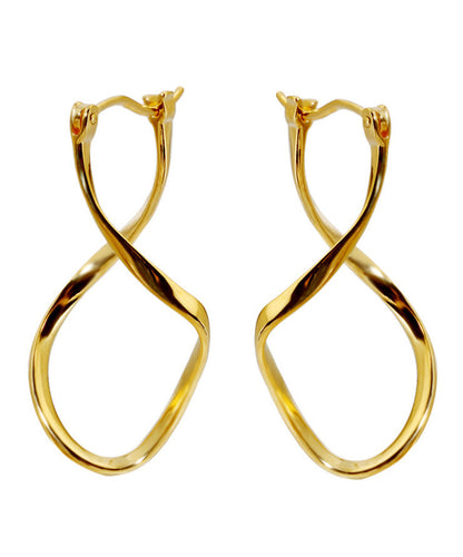 Gold Silver Bending Shape Hoop Earrings