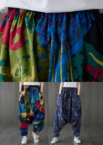 Red Print Tie Waist Wide Leg Pants Tq1038