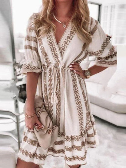 Rhombus Print Mini Dress