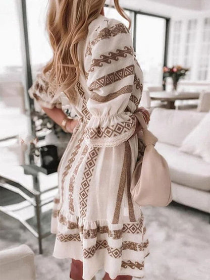 Rhombus Print Mini Dress
