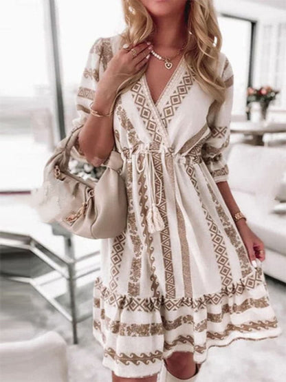 Rhombus Print Mini Dress