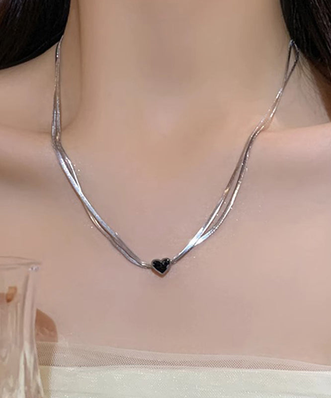 Silk Sterling Silver Double-layer Pendant Necklace