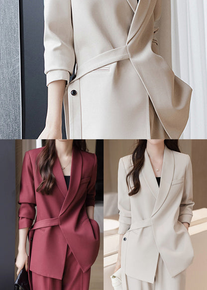 White Spandex Coats Asymmetrical Spring Yj036