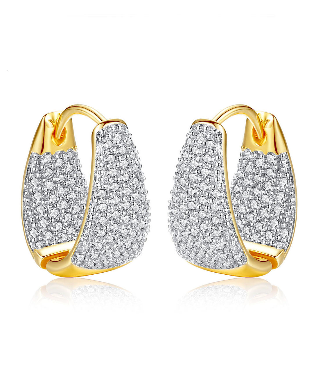 Zircon 14k Gold Hoop Earrings