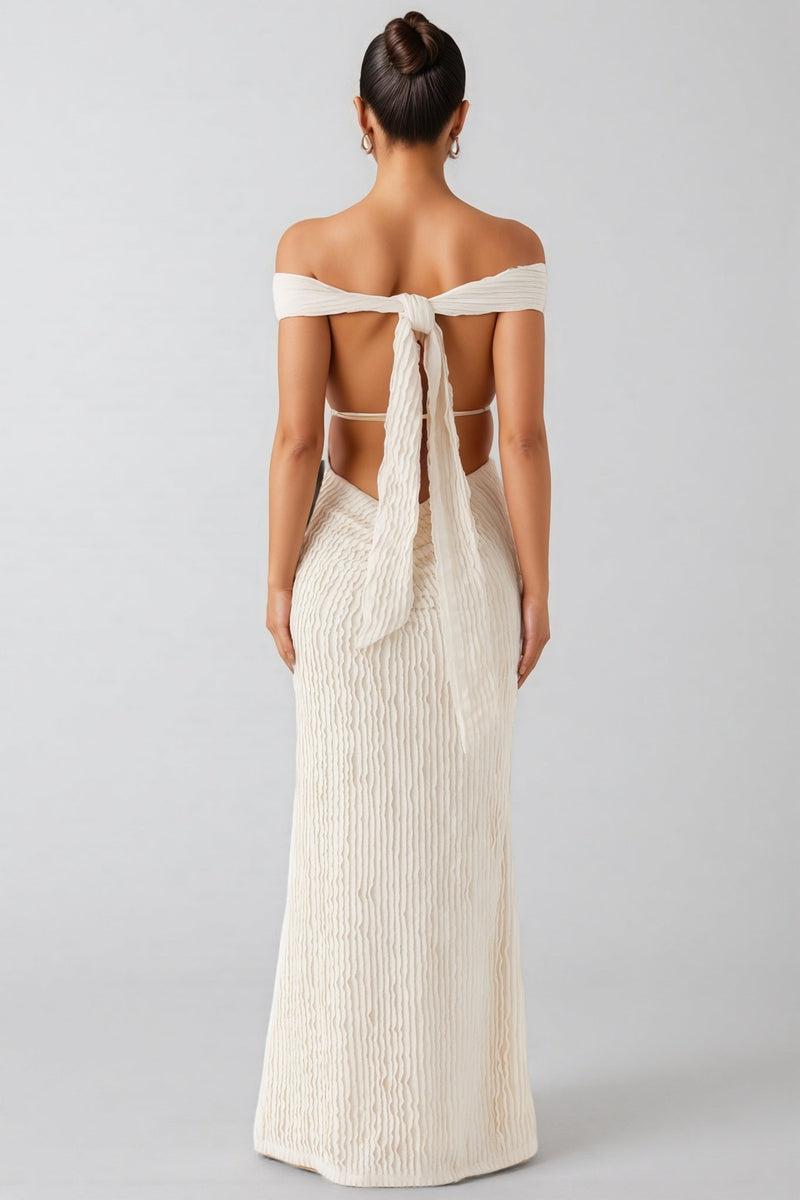 Ilthion White Strappy Backless Maxi Dress
