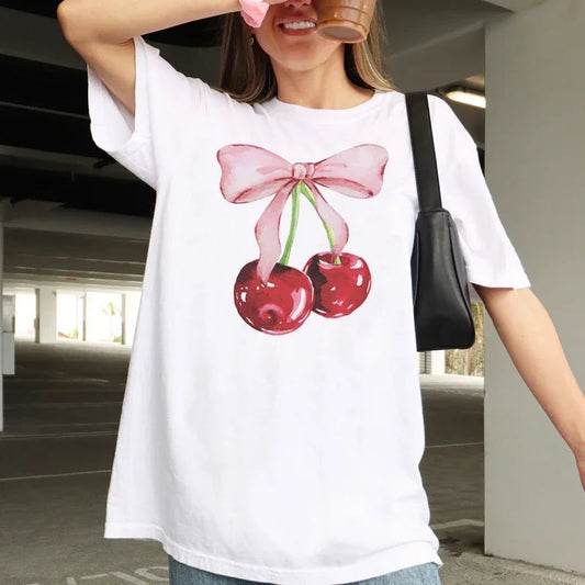 Cherry Bow Printed T-shirt