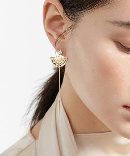 Copper Gold Plated Crystal Drop Earrings