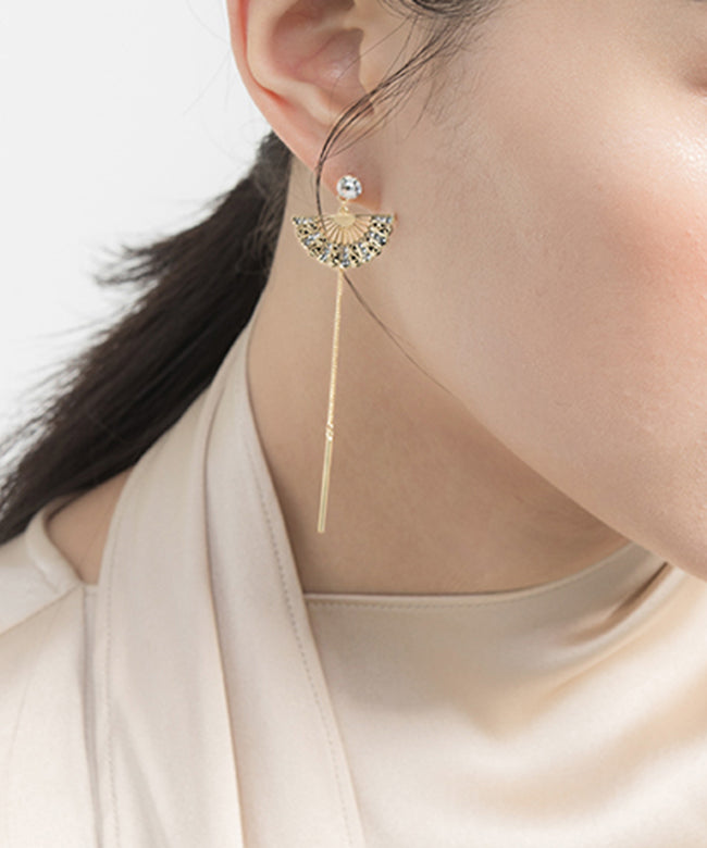 Copper Gold Plated Crystal Drop Earrings