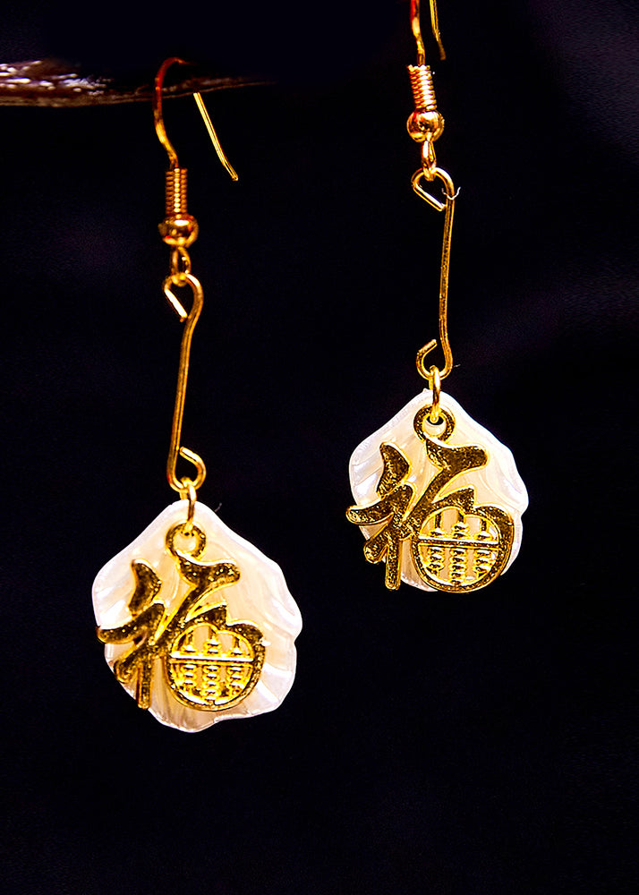 Fortune Abacus 14k Gold Drop Earrings