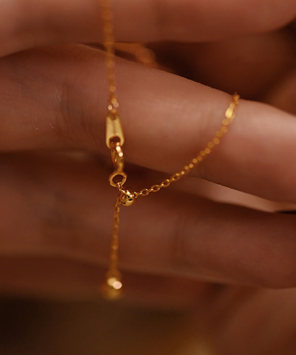 Geometric Pearl Gem Stone Adjustable Gold Plated Bracelet