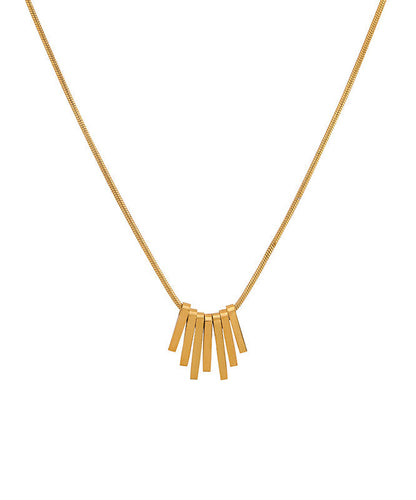 Gold Stainless Steel Tassel Necklace