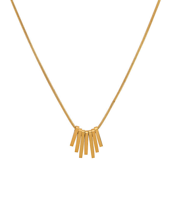 Gold Stainless Steel Tassel Necklace