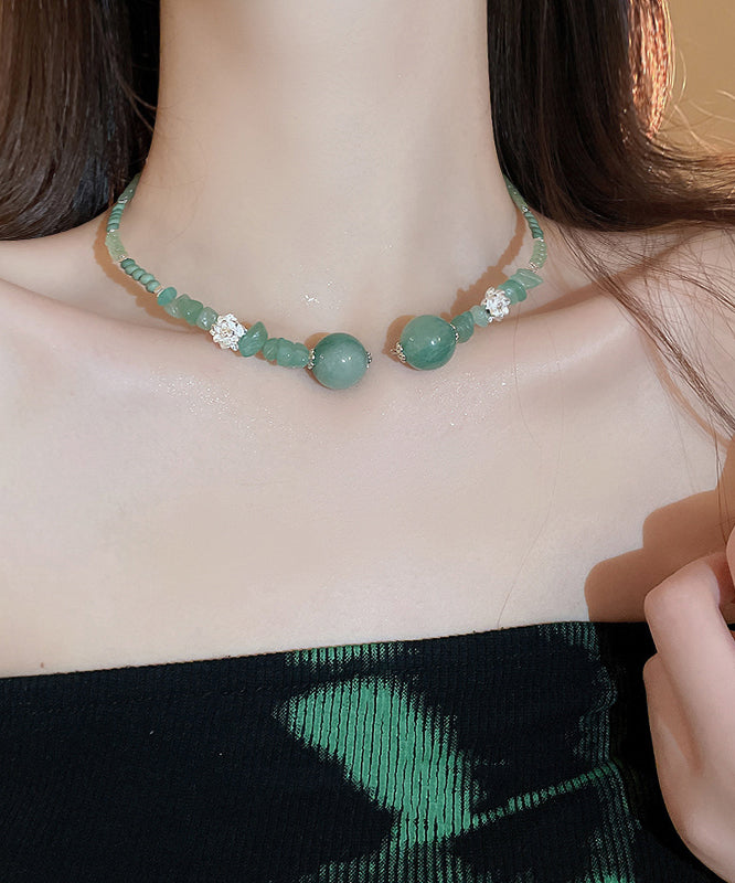 Green Alloy Gem Stone Zircon Beading Choker